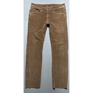 johnnie-O Corduroy Pants‎ Mens 33x34 (33x31) Grunge Raw Hem Straight Minimalist